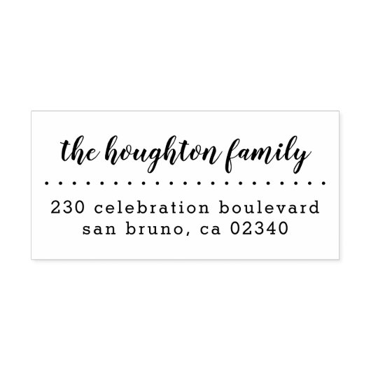  script familienaam modern retour adres rubberstempel (Afrduk)