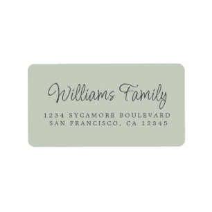 Script Familienaam Pastel Groen Retouradres Etiket