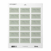 Script Familienaam Pastel Groen Retouradres Etiket (Full Sheet)