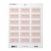 Script Familienaam Pastel Roze Retouradres Etiket (Full Sheet)