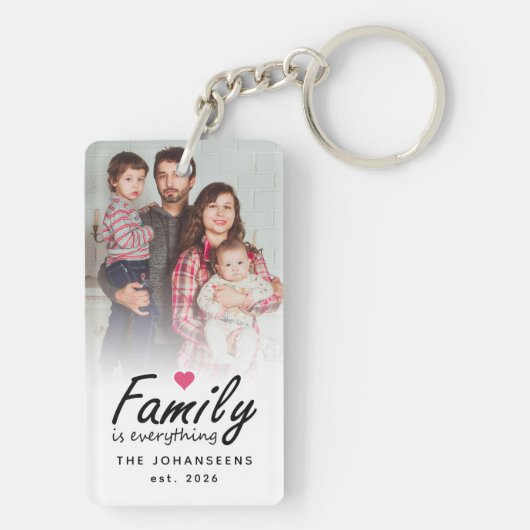 Script Family is Everything 2 Sided Custom Photo Sleutelhanger (achterkant)