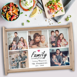 Script Family is Everything Custom Photo Collage Dienblad
