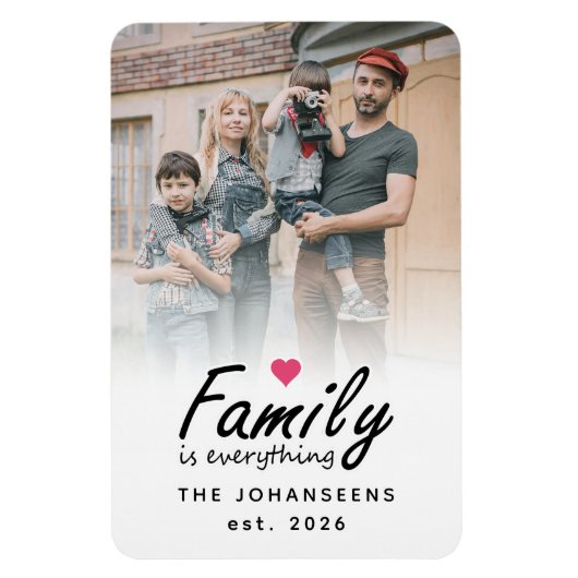 Script Family is Everything Modern Custom Photo Magneet (Verticaal)