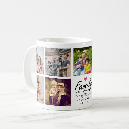 Script Family is Everything Photo Collage Keepsake Koffiemok (Voorkant links)