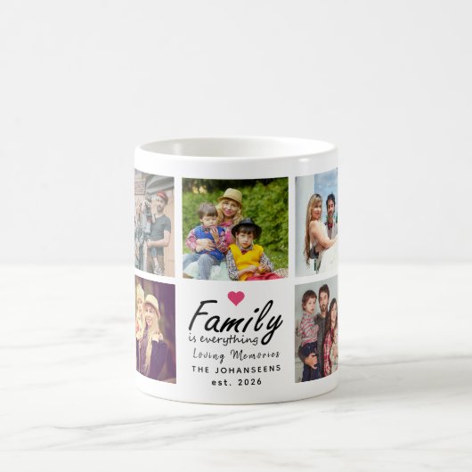 Script Family is Everything Photo Collage Keepsake Koffiemok (Center)