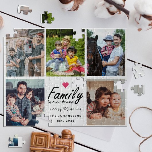 Script Family is Everything Photo Collage Keepsake Legpuzzel
