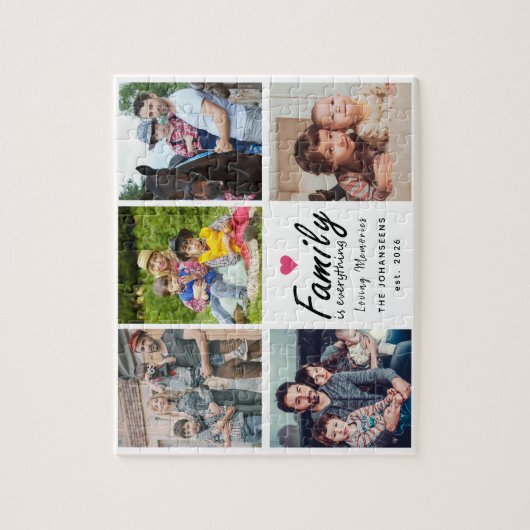 Script Family is Everything Photo Collage Keepsake Legpuzzel (Verticaal)