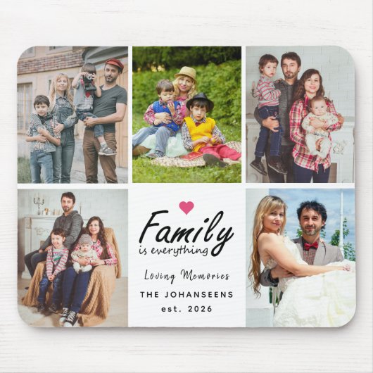 Script Family is Everything Photo Collage Keepsake Muismat (Voorkant)