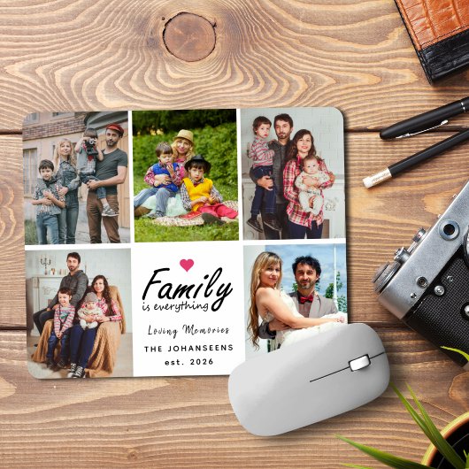Script Family is Everything Photo Collage Keepsake Muismat