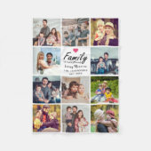 Script Family is Everything Photo Collage Modern Fleece Deken (Voorkant)