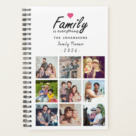 Script Family is Everything Photo Collage Modern Planner (Voorkant)