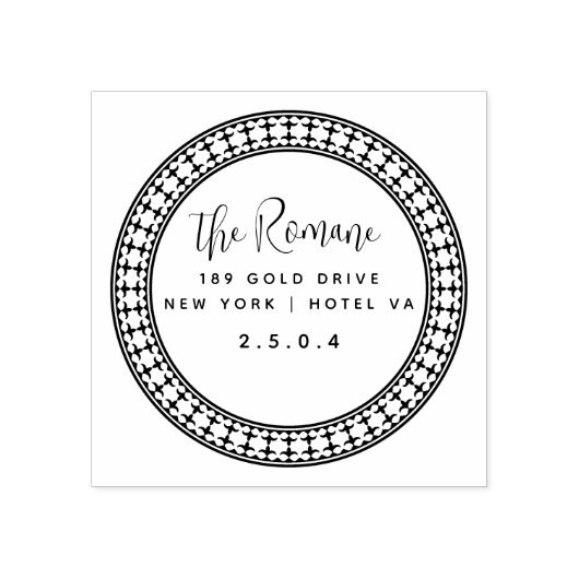 Script Family Name Self-inking Stamp Rubberstempel (Afrduk)