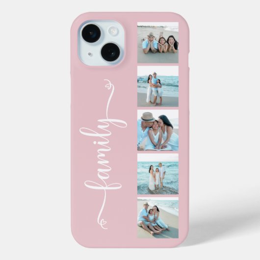 Script Family Photo Blush Roze Case-Mate iPhone Case (Achterkant)