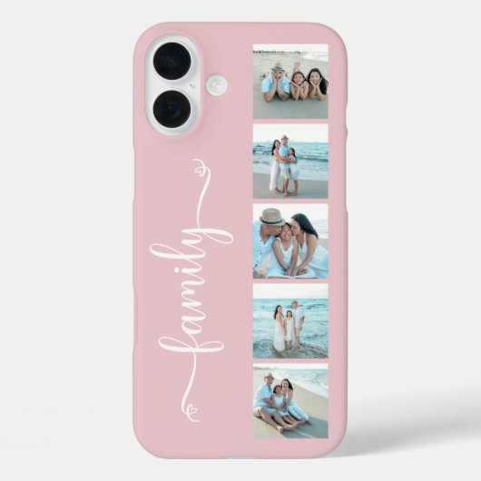 Script Family Photo Blush Roze Case-Mate iPhone Case (Achterkant)