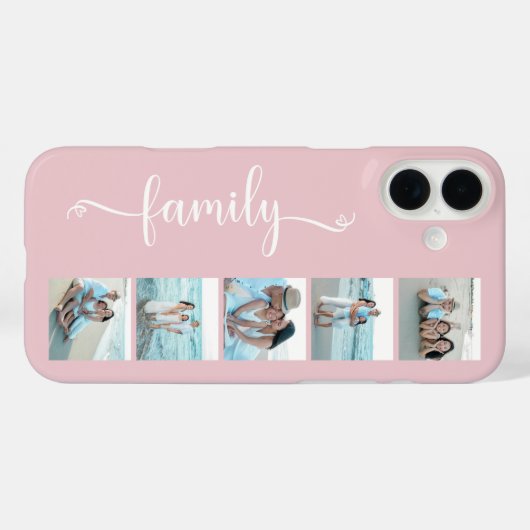Script Family Photo Blush Roze Case-Mate iPhone Case (Achterkant (horizontaal))