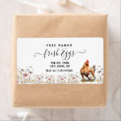 Script Farmhouse Watercolor Egg Carton  Etiket (Insitu)