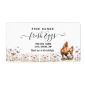 Script Farmhouse Watercolor Egg Carton  Etiket (Voorkant)