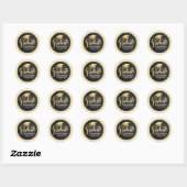 Script Faux Gouden Folie Afstuderen Pet Glitter Ch Ronde Sticker (Vel)