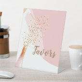 Script Favors Blush Roze Bruidsfeest Reclamebord Met Voetstuk (Insitu)