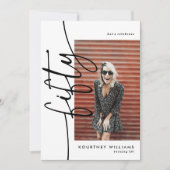 Script Fifty 4 Photo Collage 50th Birthday Kaart (Voorkant)