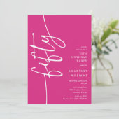 Script Fifty' 50e verjaardag Kaart (Staand voorkant)