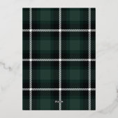 script fijne feestdagen groene tartan foto (Achterkant)