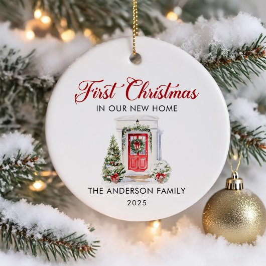 Script First Christmas At Our New Home Keramisch Ornament