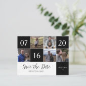 Script Five Photo Calendar Block De datum opslaan Aankondigingskaart (Staand voorkant)