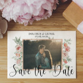 Script Floral Photo Minimalist Sla de datum op Kaart