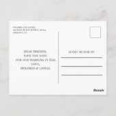 Script Floral Photo Wedding De datum opslaan Briefkaart (Achterkant)