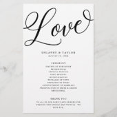 Script Flouring Personalized Black Paper-programma Flyer (Voorkant)