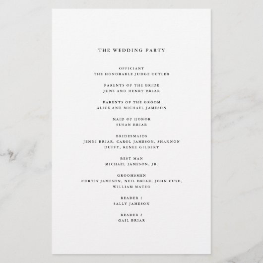 Script Flouring Personalized Black Paper-programma Flyer (Achterkant)