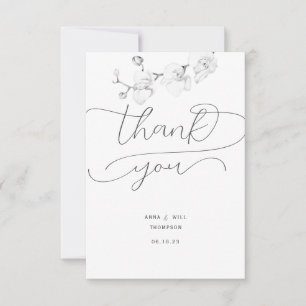 Script Flourishes Orchid Photo Weddenschap Bedankt