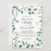 Script Foliage Brunch en Bubbly Vrijgezellenfeest Kaart (Voorkant)