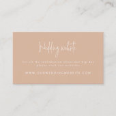 Script Font Modern Blush Pink Wedding Website Informatiekaartje (Voorkant)