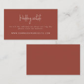 Script Font Modern Terracotta Wedding Website Informatiekaartje (Voorkant / Achterkant)