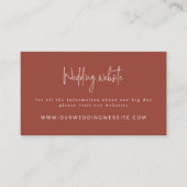 Script Font Modern Terracotta Wedding Website Informatiekaartje (Voorkant)