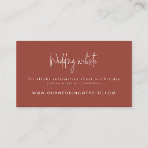 Script Font Modern Terracotta Wedding Website Informatiekaartje