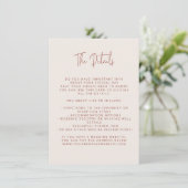 Script Font Modern Wedding Terracotta & Cream Informatiekaartje (Staand voorkant)
