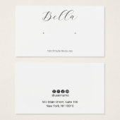 Script Font Plain White Earring Display Kaart (Voorkant /achterkant)