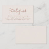 Script Font Terracotta & Cream Post Wedding Brunch Informatiekaartje (Voorkant / Achterkant)