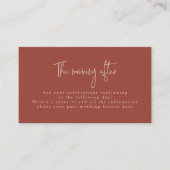 Script Font Terracotta & Cream Post Wedding Brunch Informatiekaartje (Voorkant)
