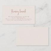 Script Font Terracotta & Cream Post Wedding Brunch Informatiekaartje (Voorkant / Achterkant)
