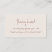 Script Font Terracotta & Cream Post Wedding Brunch Informatiekaartje (Voorkant)