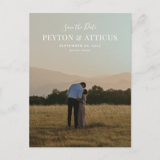 Script Font Vertical Photo Sla het Briefkaart Datu (Voorkant)