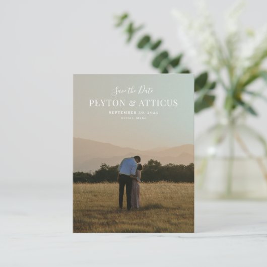 Script Font Vertical Photo Sla het Briefkaart Datu (Staand voorkant)