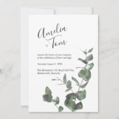 Script Font Waterverf Greenery Branch Wedding Kaart (Voorkant)