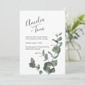 Script Font Waterverf Greenery Branch Wedding Kaart (Staand voorkant)
