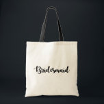 Script Font Wedding Party bruidsmeisje Tote Bag<br><div class="desc">Script Font Wedding Party Bruidsmeisje Canvas tas</div>