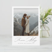 Script Forever Merry Newlywed Wedding Photo Feestdagenkaart (Staand voorkant)
